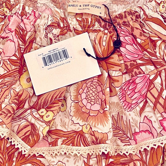 🌺🎉HP🎉🌺 NWT Spell & The Gypsy Jungle One Shoulder Dress - Picture 16 of 16